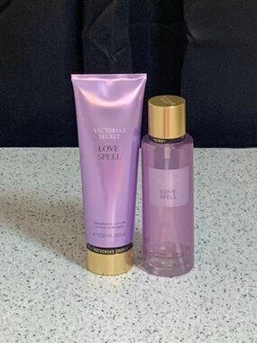 2 Piece Set Victoria's Secret Fragrance Body Lotion & Mist Love Spell Full Size